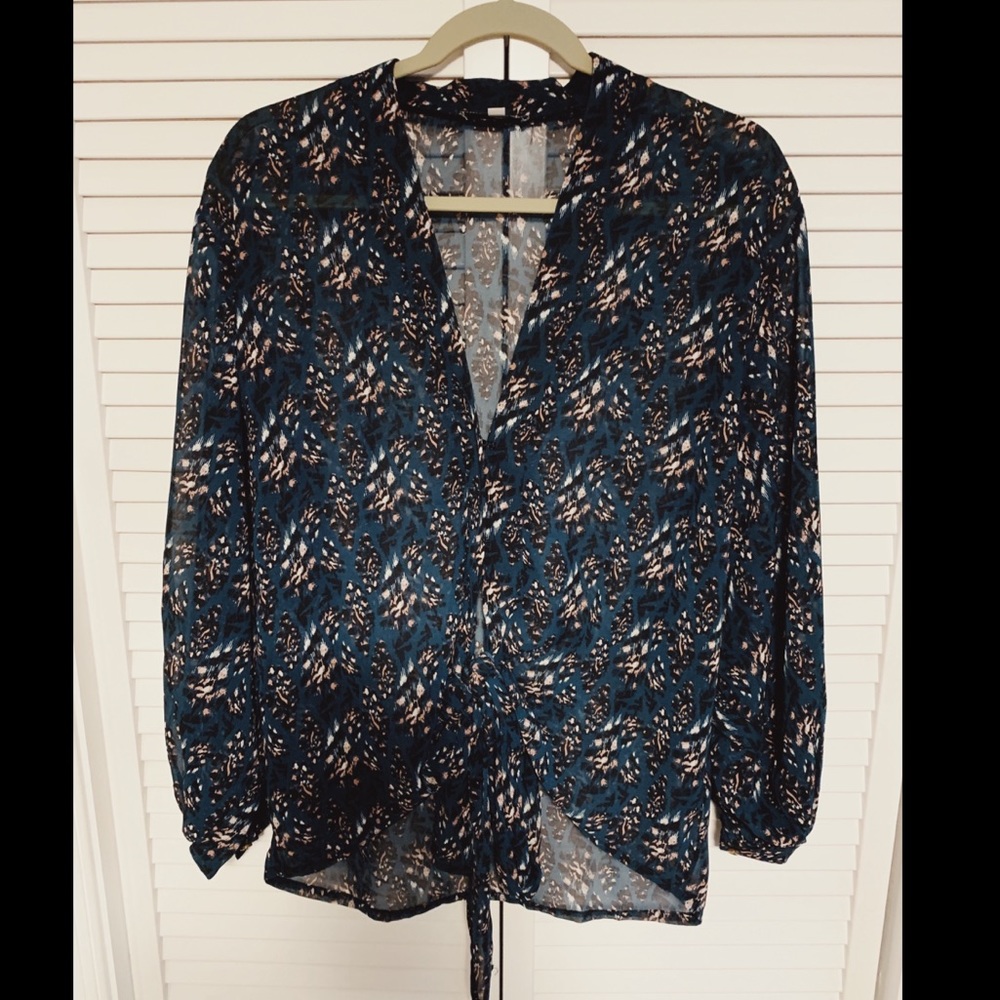 Vici Collection emerald printed blouse